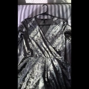 Sliver velvet mini dress